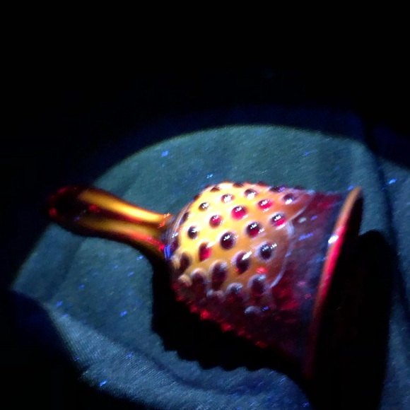 Vtg Cadmium Hobnail Glass Bell - Picture 10 of 10